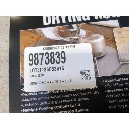 All-Clad Premium Reversible Dish Drying Mat for Kitchen: 16 x 28 Ultra-Absorbent, Long-Lasting, No Condensation, and Oversized for Large Pots and Pans - 2 Pack, Titanium