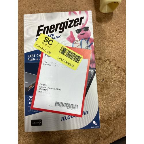 Energizer - UE10015PQ Ultimate Lithium 10,000mAh 18W Fast Charge Portable Charger/Power Bank QC 3.0 & PD 3.0 for Apple, Android & USB Devices - Gray