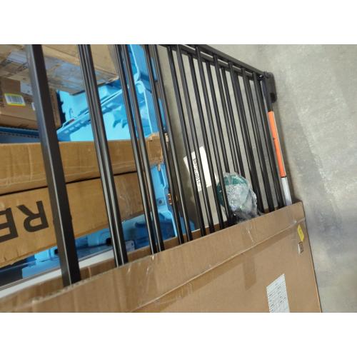 Babelio 31.5-55 No Bottom Bar Baby Gate Extra Wide, 2-in-1 Auto Close Dog Gate for The House, Stairs and Doorways, with Large Walk Thru Door, Black