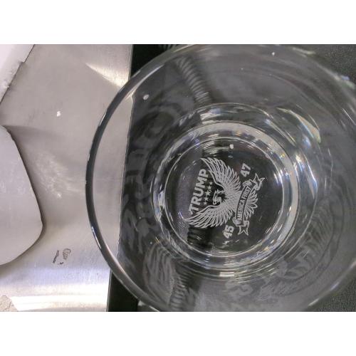 Donald Trump Laser Engraved 10.5 oz. Whiskey Glass,Trump For Presidency, Poilitical Gift, 45-47, Bourbon Rock Glass Made in the USA