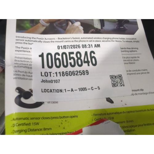 Bracketron PwrUp Automatic Universal 15W Qi Fast Wireless Charging 3 in 1 Dashboard Windshield and Vent Mount