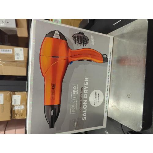 Infiniti PRO CONAIR Hair Dryer with Diffuser, Professional AC Motor, Tourmaline Ceramic Technology Blow Dryer, Includes Concentrator, Amazon Exclusive, Orange
