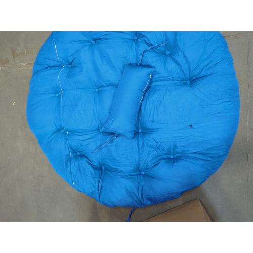 Outdoor Egg Chair Cushion Waterproof with Headrest Pillow Blue Thicken Hanging Chair Cushions Replacement for Proch Patio Backyard Furniture (Only Cushion)