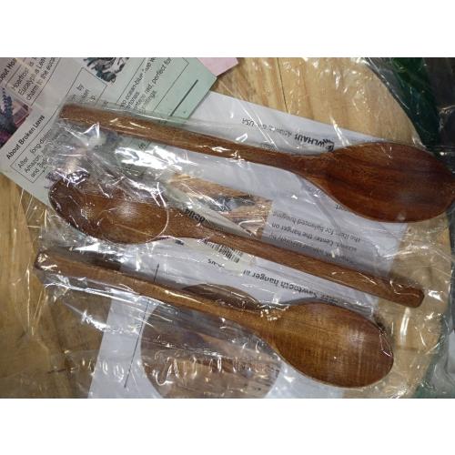 3 Korean Wooden Spoons for Eating, ADLORYEA 3 Pieces Small Wood Spoons