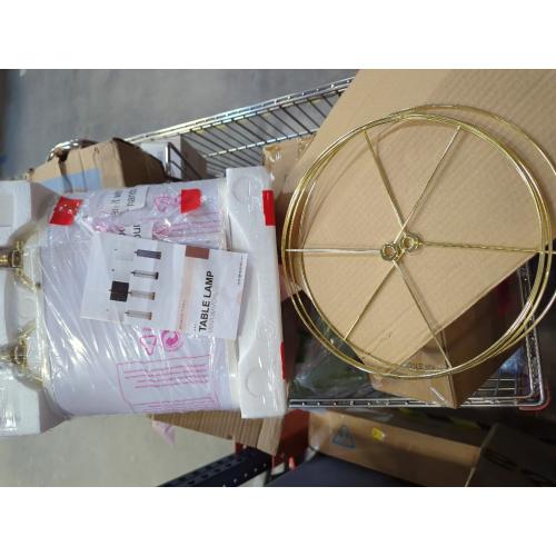 Oneach 27.75” Table Lamps Set of 2, Gold Modern Bedside Lamp with LED Night Light, USB A C, Glass Lamps for Living Room, Bedroom, Nightstand, Office, End Table (2 Bulbs Included)