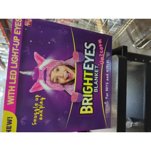2021 Version Bright Eyes Blanket - Super Soft Blanket for Kids with LED Lights - Hooded Blanket, Robe, Comfy Throw Blanket, Unicorn; Warm Fuzzy Blanket, Animal Blanket, Machine Washable