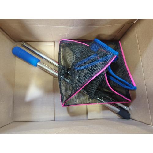 Black Pink and Blue Yiju Pickleball Ball Retriever Gatherer Balls Pick up Tool Telescopic Rod Large Capacity Pickleball Ball Collector