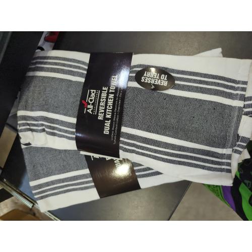 2pk All-Clad Striped Dual Kitchen Towel in Black