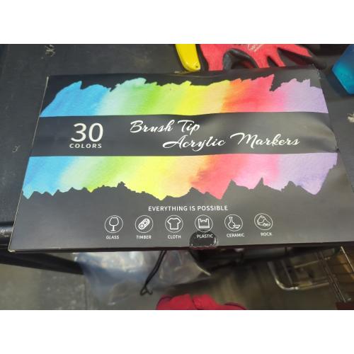 30 Colors Dual Tip Acrylic Paint Markers,Fine Tip and Brush Tip Permanent Acrylic Paint Pens For Rock Painting, Canvas, Wood, Glass, Ceramic, Fabric, Plastic, Egg, Scrapbook,Art Painting Supplies Kit