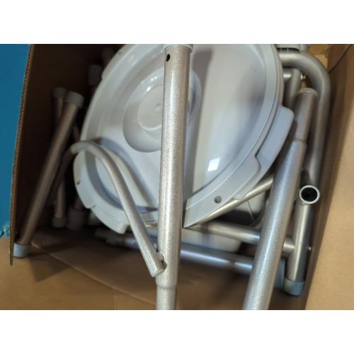 3-in-1 Bedside Commode with Sturdy Dual-Crossbar Support Construction, Stable Commode Toilet with 7.5Qt Bucket, 350 Lbs Bedside Commodes for Seniors, Silver
