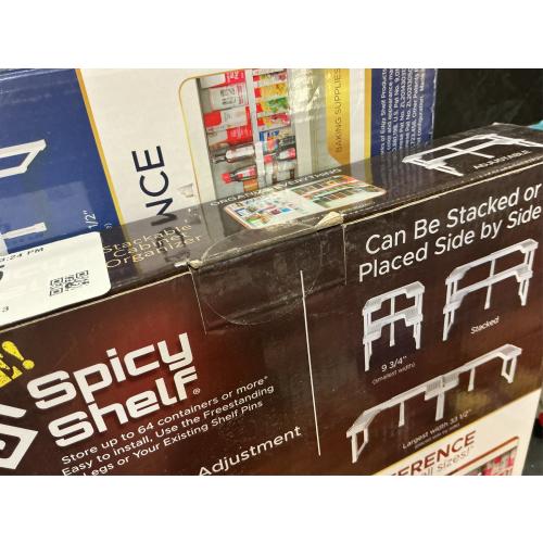 Spicy Shelf Deluxe - Expandable Spice Rack and Stackable Cabinet & Pantry Organizer (1 Set of 2 Shelves) - As seen on TV Deluxe (Spicy Shelf Organizer) - Pantry Organization - Pantry Spice Organizer