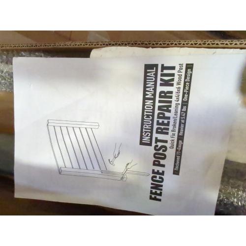 IRONBABE Fence Post Repair Kit - One-Piece Steel Anchor Stakes to Quick Fix Broken/Leaning 4x4/6x6 Wood Posts (Thickened 11-Gauge, 2-Pack)