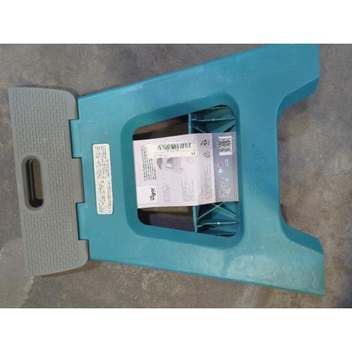 Color blue and grey Vigar Compact Step Stool Foldable, 9-inch Step Stools for Adults up to 330 Pound, Lightweight Stool, Non-Slip Folding Step Stool, Black