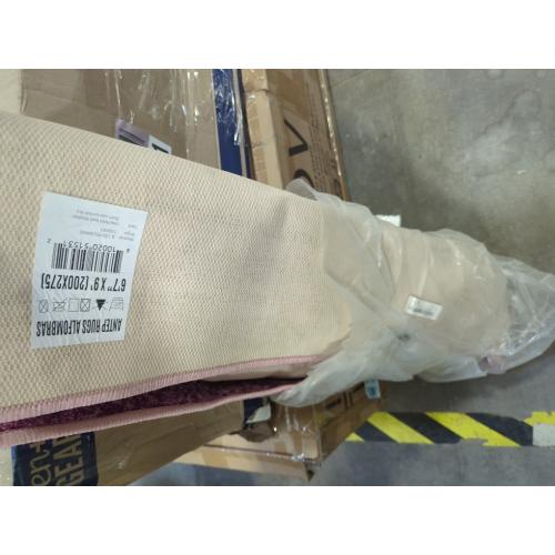 Antep Rugs Alfombras Non-Skid (Non-Slip) 6x9 Rubber Backing Floral Geometric Low Profile Pile Indoor Area Rugs (Purple, 6'7 x 9')