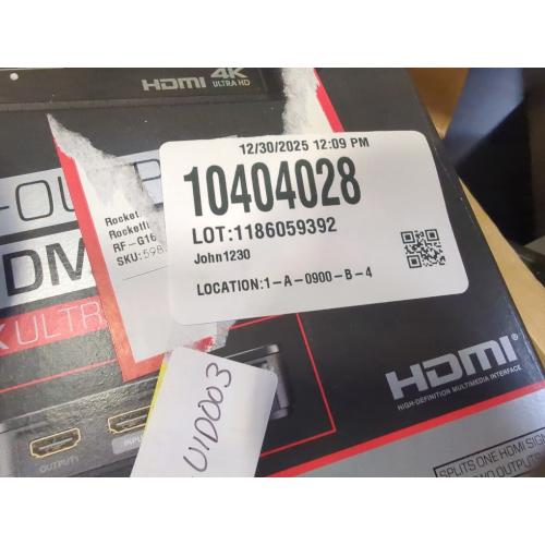 Rocketfish 2-Output HDMI Splitter with 4K at 60Hz and HDR Pass-Through - Dual HDMI Splitter with Easy Setup - HDMI Splitter Output Supports 2 HDMI Displays - Splitter with 4k & HDR Compatibility