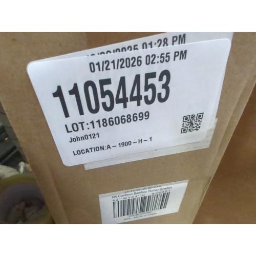 LazBlinds No Tools No Drill Cordless Bamboo Roman Shades, Light Filtering Window Treatment, Roll Up Bamboo Blinds for Windows 42'' W x 64'' H, Wood