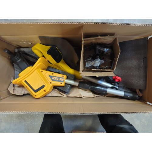 RETEK Adjustable Cordless Tiller, Compatible with Dewalt 20V Battery(Tool Only), 360RPM Electric Garden Tiller, 9.06In Tilling Width & 7.09In Depth, Portable Tiller for Flower Beds/Plant Cultivation