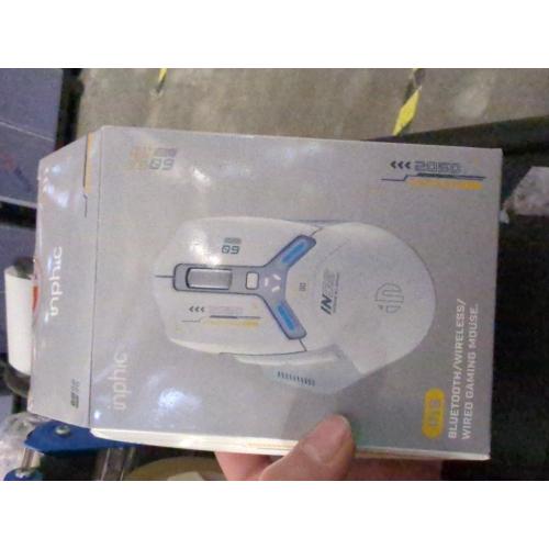 INPHIC IN9 Wireless Gaming Mouse, True Tri-Mode Bluetooth/Type-C Wired/2.4G Wireless Connection, 10000 DPl, Fully Programmable, RGB Backlit, for Laptop PC Mac