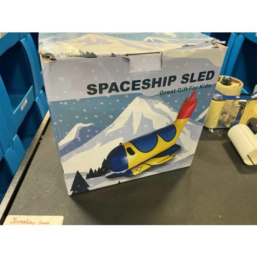 Snow Tube, 64 Inch Super Large Inflatable Spaceship Snow Sled for Kids & Adults, Cold-Resistant and Thickened Heavy Duty Snow Sled with Sturdy Handles,Great Winter Outdoor Fun Toys for Kids and Family