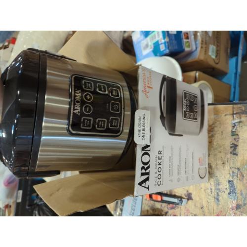 AROMA Digital Rice Cooker, 4-Cup (Uncooked) / 8-Cup (Cooked), Steamer, Grain Cooker, Multicooker, 2 Qt, Stainless Steel Exterior, ARC-914SBD
