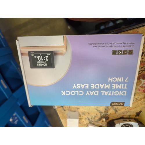 American Lifetime Large Digital Clock for Seniors, Black, 8 inch, with Day & Date, Customizable Alarms, Auto-Dimming, Multi-Language Support, Battery Backup, Easy Setup, and Gift Option