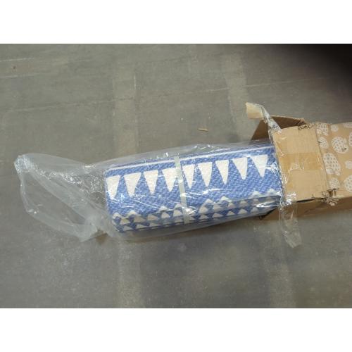 Waterproof Outdoor Rug 5x8ft, Bohemia Reversible Plastic Straw Mat for Patio RV Deck Porch Backyard Balcony Camping Picnic Beach Indoor Outdoor Carpet, Blue&White