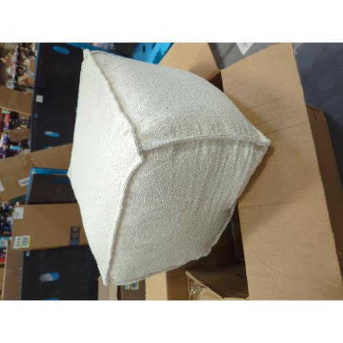 ZICOTO Beautiful Boucle Pouf Ottoman and Foot Rest - Elevate Your Living Room Decor with Lightweight Comfort and Charm - A Round Modern Foam Filled Foot Stool Perfect to Rest Your Feet