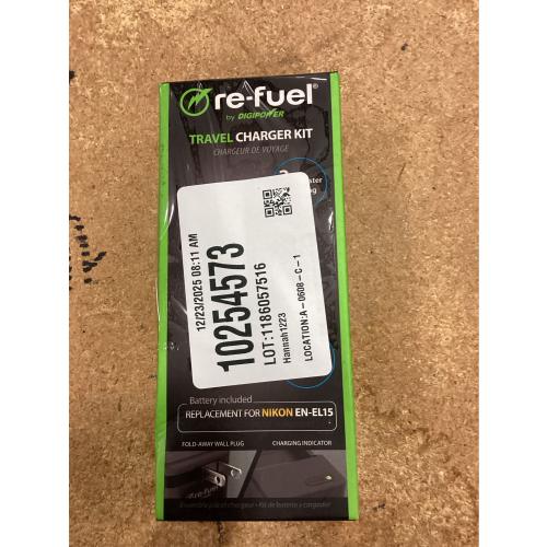 Digipower - EN-EL15 Digital Camera Battery & Charger kit, Replacement for Nikon EN-EL15 Battery Pack - Black