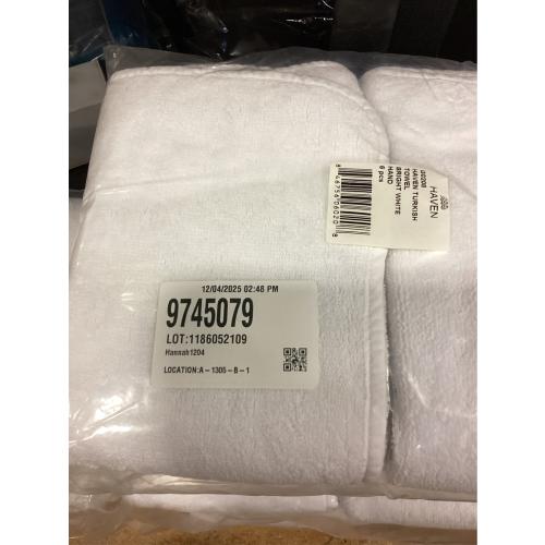 Haven Turkish Cotton Hand Towel in Bright White PACK OF 6