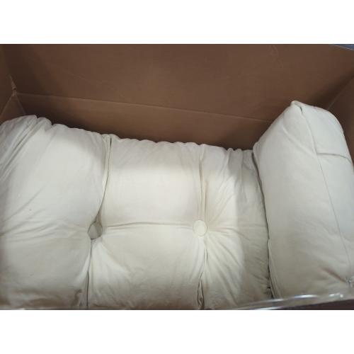 Size Large Color beige Triangular Reading Bed Rest Pillow Large Bolster Cushion Headboard Backrest Wedge Pillow with Removable Cover and Two Large Side Pockets