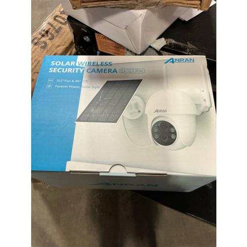 ANRAN Security Camera Wireless Outdoor, 2K Solar Outdoor Camera with 360° View, Smart Siren, Spotlights, Color Night Vision, PIR Human Detection, Pan Tilt Control, 2-Way Talk, IP65, Q1 White