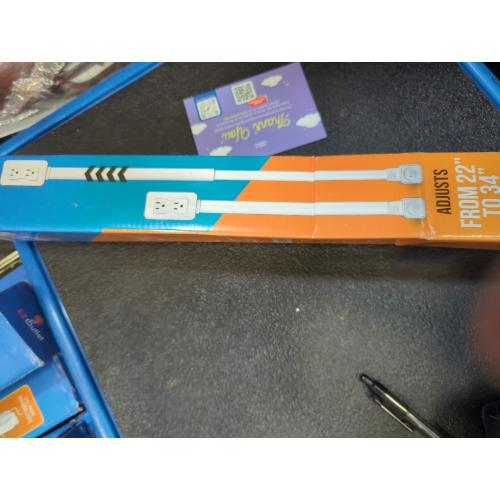 EZ Outlet Electrical Outlet Extender: Access Hard-to-Reach Outlets! For Use Behind Couches, Nightstands, Desks, etc. USB-A, USB-C, two AC outlets. Extends 22-34. Safety Certified!