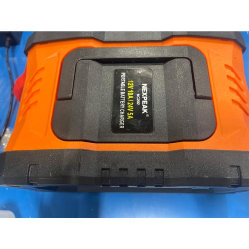 NEXPEAK NC202 10-Amp Battery Charger, 12V 24V LiFePO4 Lead Acid Portable Car Battery Charger 8-Stage Trickle Charger Smart Battery Maintainer w/Temp Compensation for Car Truck Motorcycle Lawn Mower