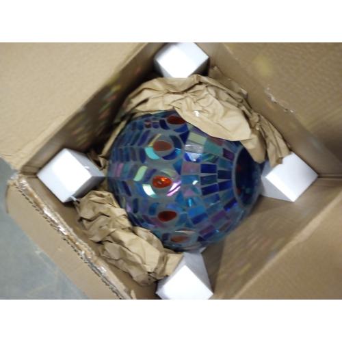 VCUTEKA Gazing Ball, Glass Mosaic Gazing Balls Sphere for Garden Lawn Outdoor Ornament Yard Decorative, 10-Inch, Purple