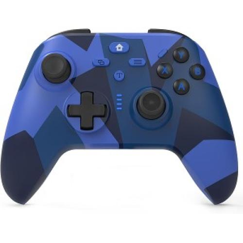 BETMI for Wireless Controller with 2.4GHz Adapter/Macro Programmable/Remappable/Dual Vibration/Turbo Function, Game Controller Compatible with PC (Blue Camouflage)