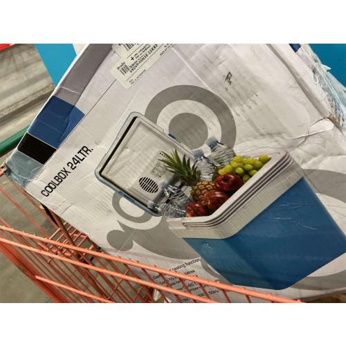 Electric Cooler and Warmer, 26 Quart/24 Liter Portable Thermoelectric Fridge with Collapsible Handle, Domestic & Car Plug in Refrigerator, for Home Camping Travel Picnics Use, 110V/12V