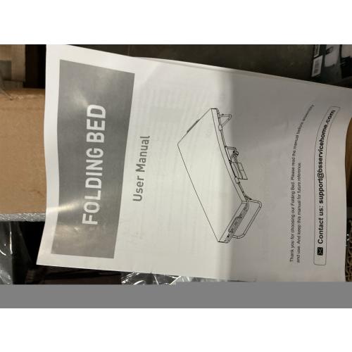 Folding Bed with Mattress, Portable Foldable Bed for Adults, Roll Away Guest on Wheels, Memory Foam Mattress and Metal Frame, Space Saving Fold Up for Easy Storage, 75 x 31