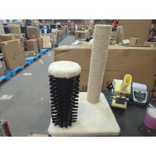 Amazon Basics Cat Scratching Post with Self Groomer for Indoor Cats & Kittens, Small (16.5 H), Beige