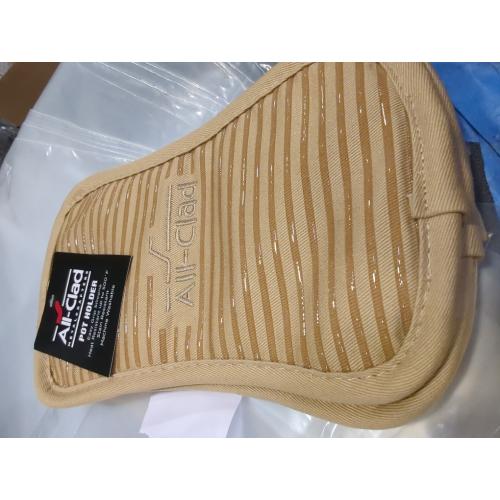 All-Clad Premium Pot Holder & Hot Pad: Heat Resistant to 500 Degrees - 100% Cotton, 10x6.25 Hot Pad for Kitchen and Barbeque, (3-Pack), Almond