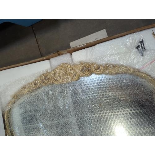 WAMIRRO Arched Gold Mirror,Gold Traditional Vintage Ornate Baroque Mirror,Antique Brass Mirrors,Wall Mounted Mirrors for Entryway/Fireplace/Living Room/Hallway/Bathroom.24“X36”Gold