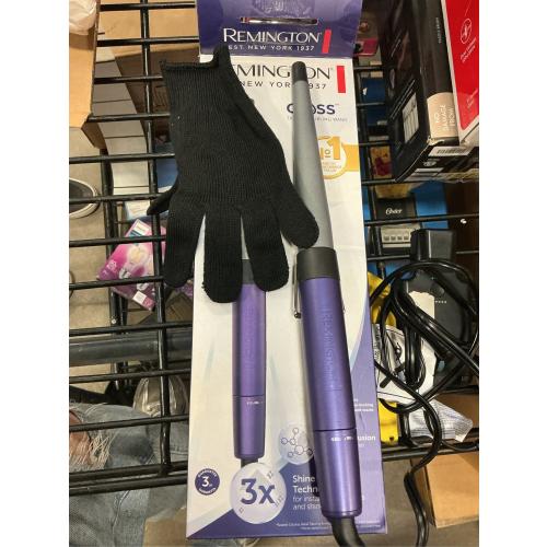 Remington Shine Therapy Argan Oil & Keratin Infused ½-1 Inch Tapered Curling Wand for Natural Curls, Includes Heat Glove