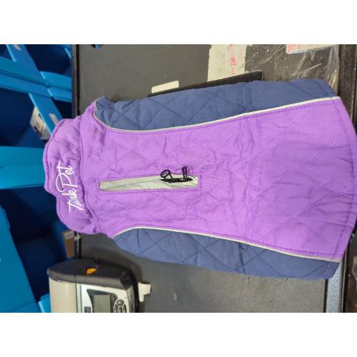 Size Large Purple and Grey ThinkPet Dog Cold Weather Coats - Cozy Waterproof Windproof Reversible Winter Dog Jacket, Thick Padded Warm Coat Reflective Vest Clothes for Puppy Small Medium Large Dogs