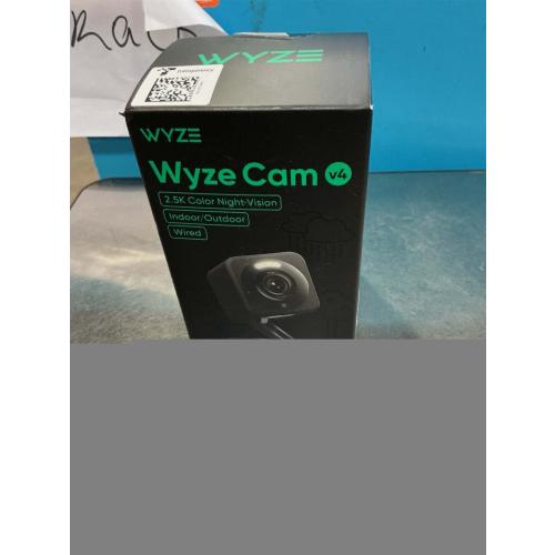 WYZE Cam v4 (Latest Model), 2.5K AI Security Camera, Indoor/Outdoor Cameras for Home Security, Baby Monitor & Pet Camera, Vibrant Color Night Vision, No Subscription Required, Free Expert Help