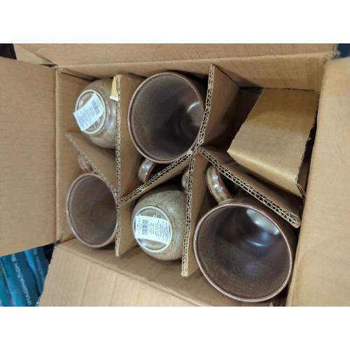 26oz Large Ceramic Coffee Mug with Big Handle, Handmade Kiln Glazed Large Coffee Mug Tea cup, Novelty Mug，Unique Uneven Surface for Office and Home，Microwave and Dishwasher Safe (Brown) 5 PCS