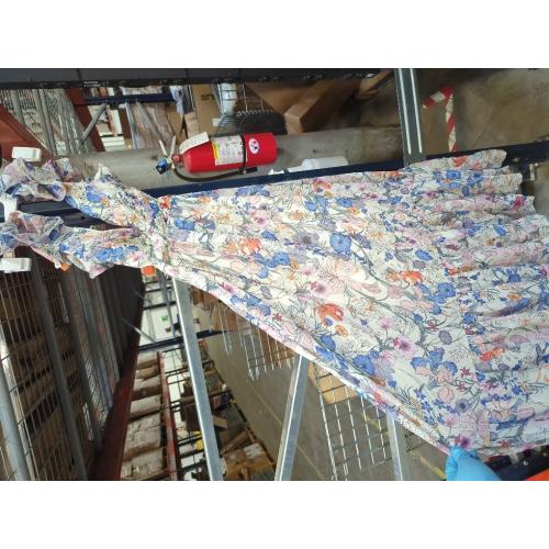 Neck Strappy Floral Maxi Puff Sleeves Tea Party Dress Cut Out Waist Detail Pleated Boho Dress