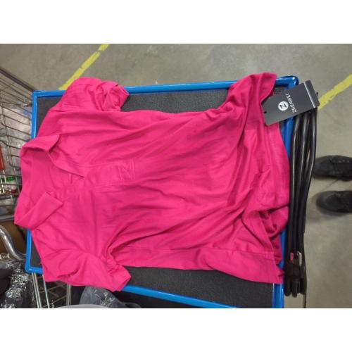 Zhenwei, Pink, Medium, Women's V-Neck Polo Shirts UPF 50  Short Sleeve Sun Protection Quick Dry Golf Polos Collared Shirt