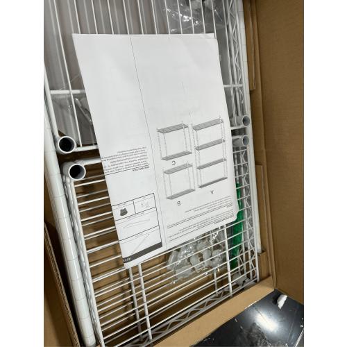 480 lbs Storage Shelves 4 Tier Shelving Units for Storage, Wire Shelving Unit for Closet, Adjustable Shelves for Bathroom Steel Organizer Wire Rack, White 11.8 D x 11.8 W x 47.3 H ( MISSING PARTS)