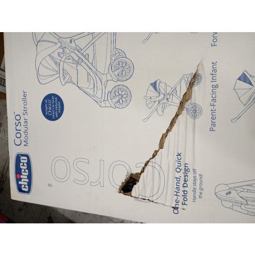 Chicco Corso Modular Quick Fold Stroller - Staccato ( Item is brand new- Box is seal but little damaged - see the pictures)
