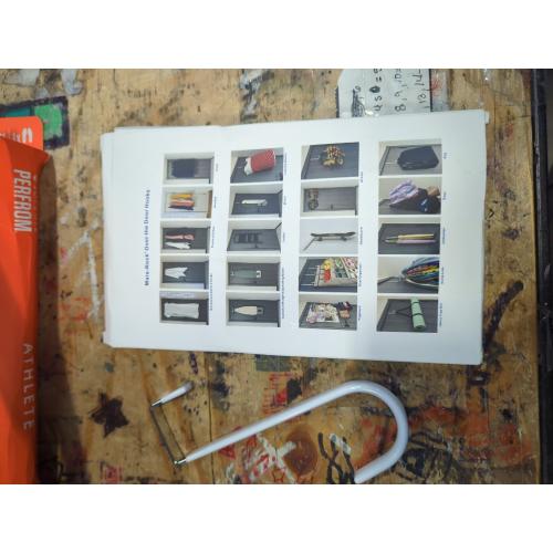 Over the Door Hooks 4Pcs L=5.5 Fit 1 3/8 Door Steel with White Rubber Coating Hanging Towel Robe Clothing Hanger for Bathroom Room Wreath Ironing Board Holder Cute Thin Single Heavy Duty