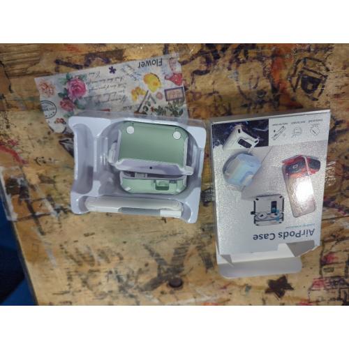 R-fun Compatible with AirPods 4th Gen Case, Full Drop Protection Auto Pop-Up Lid and Lock Design with Cleaner Kit and Keychain for AirPods 4 2024-White/Mint Green